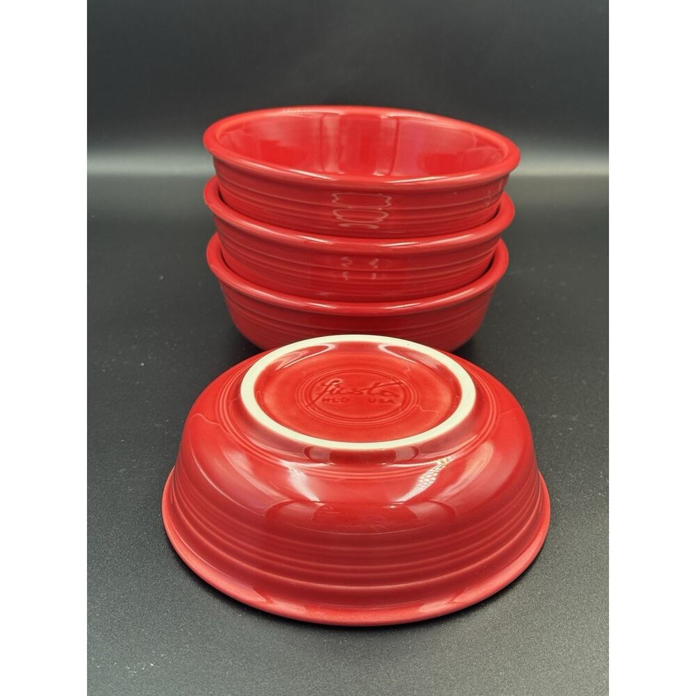 Fiesta Scarlet Classic Rim Small Bowls Set of 4 HLC USA 5 5/8”